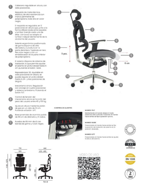 Chaise de direction NEW ERGOSTONE EUROMOF CDM Paris