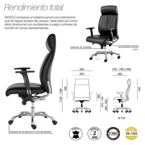 Fauteuil de direction MOSCÚ EUROMOF CDM Paris