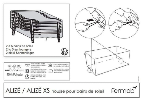 Housse de protection pour chaise longue ALIZÉ. Fermob en ligne. Rincón del Mueble